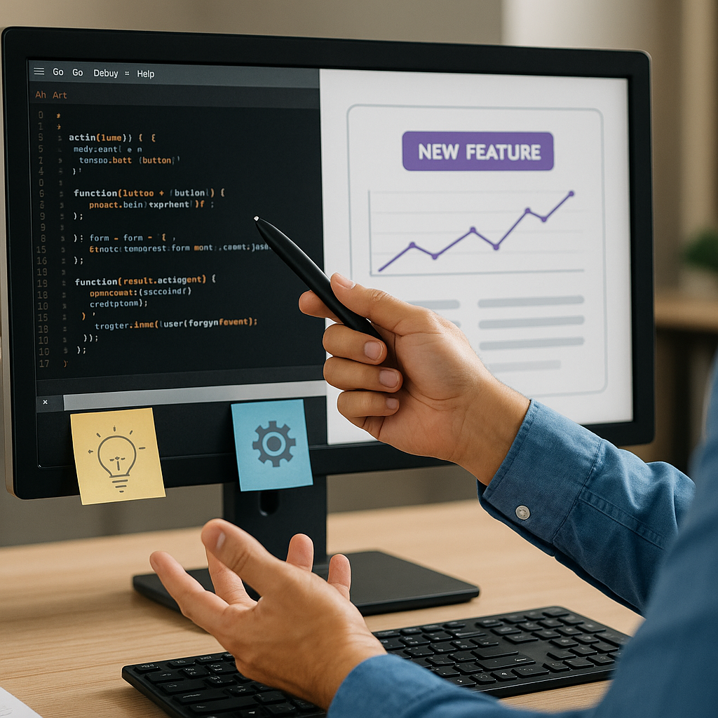 Pc con codice html e nuova funzionalità integrata parte dei servizi e funzionalità aggiuntivi di TOM